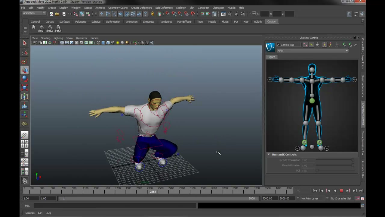 MESISE STUDIO - teaser - RIGING in maya 2012 - ตัวอย่างหน้าจอระหว่างเตรียมงานหรือเลือกส่วนที่ต้องปรับแต่งในวิดีโอ
