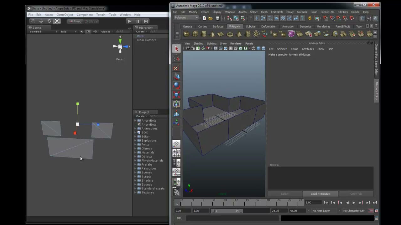 เฟสหายไป face disappeared (UNITY3D) - ภาพช่วงเริ่มต้นของบทเรียน ใช้ดูบริบทของโปรเจกต์และหน้าจอโปรแกรมก่อนลงมือทำ
