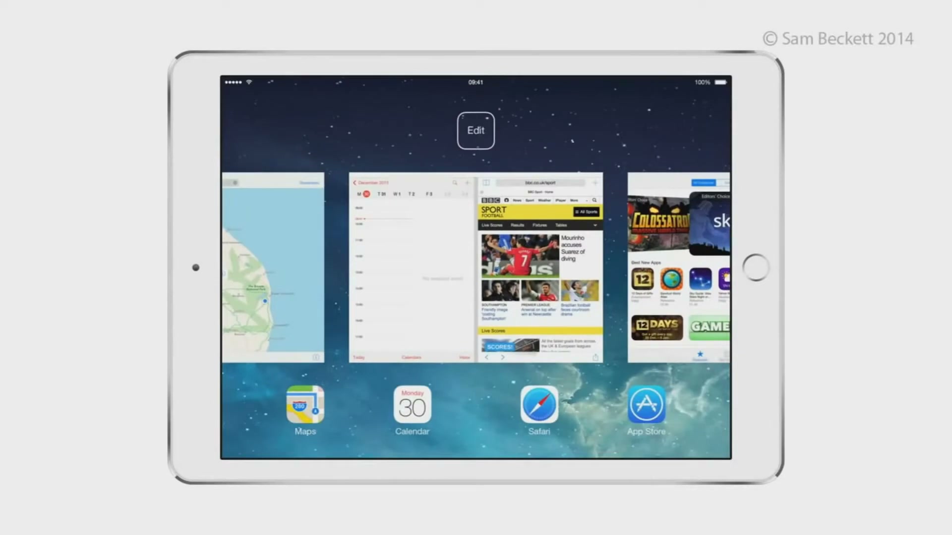 MENEW - ios8 multitasking - ภาพประกอบช่วงลงมือทำขั้นตอนหลักของบทเรียน เพื่อให้เห็นเครื่องมือและตำแหน่งที่ใช้งาน