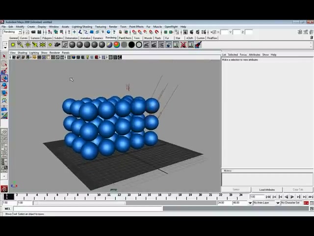 MESISE STUDIO TUTOR MAYA SET RENDER 1 - ภาพช่วงเริ่มต้นของบทเรียน ใช้ดูบริบทของโปรเจกต์และหน้าจอโปรแกรมก่อนลงมือทำ