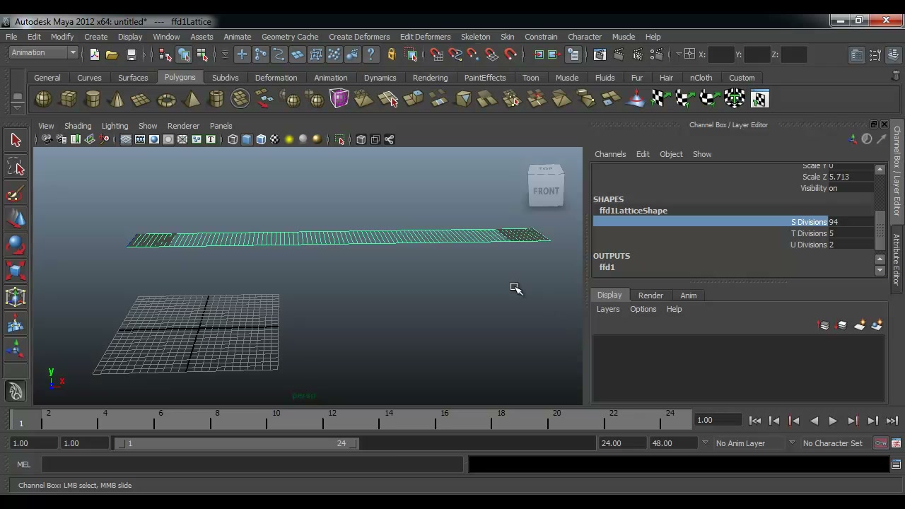 สอนมายา ใช้ LATTICE ขั้นเทพ - ภาพช่วงเริ่มต้นของบทเรียน ใช้ดูบริบทของโปรเจกต์และหน้าจอโปรแกรมก่อนลงมือทำ