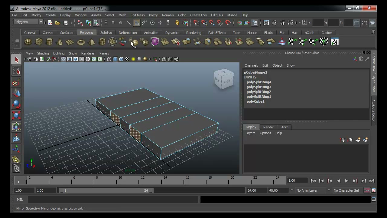 สอนมายา animation Vertex - ภาพช่วงเริ่มต้นของบทเรียน ใช้ดูบริบทของโปรเจกต์และหน้าจอโปรแกรมก่อนลงมือทำ