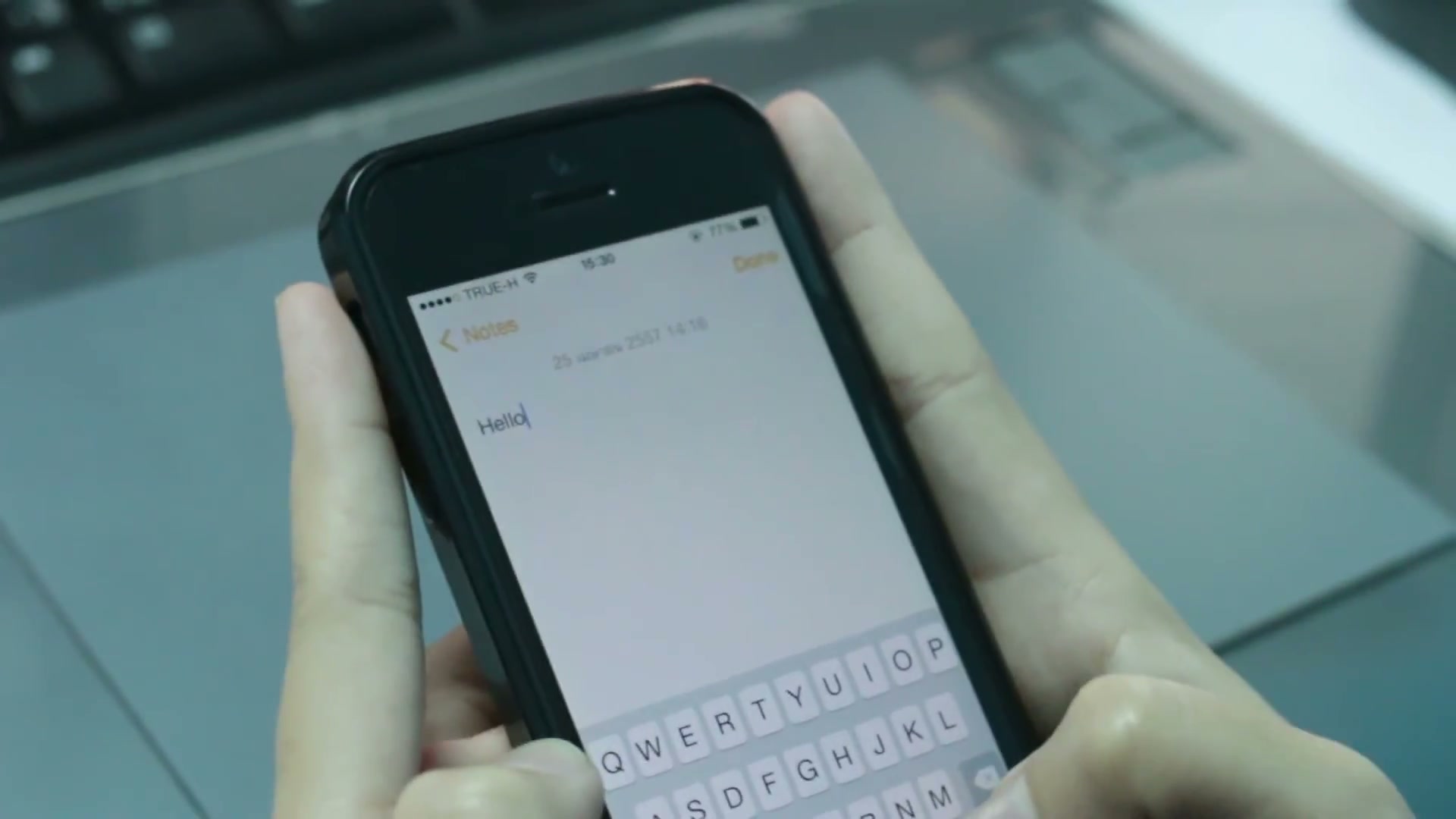 METIP - iPhone เทคนิคการใช้งานไอโฟน (iOS) - ภาพช่วงตรวจผลลัพธ์หรือเตรียมนำงานไปใช้งานต่อหลังทำตามขั้นตอนเสร็จ
