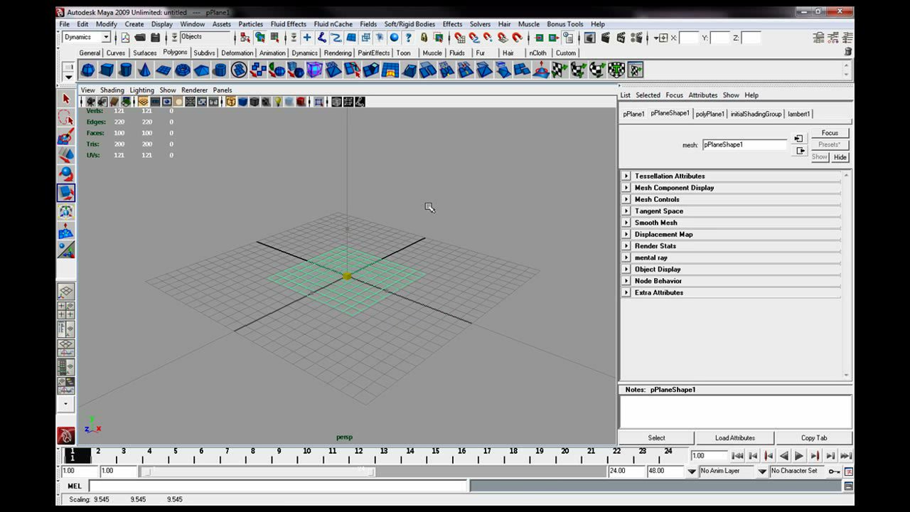 MESISE STUDIO ทำลูกบอลตกลงบนผ้าใน MAYA - ภาพช่วงเริ่มต้นของบทเรียน ใช้ดูบริบทของโปรเจกต์และหน้าจอโปรแกรมก่อนลงมือทำ