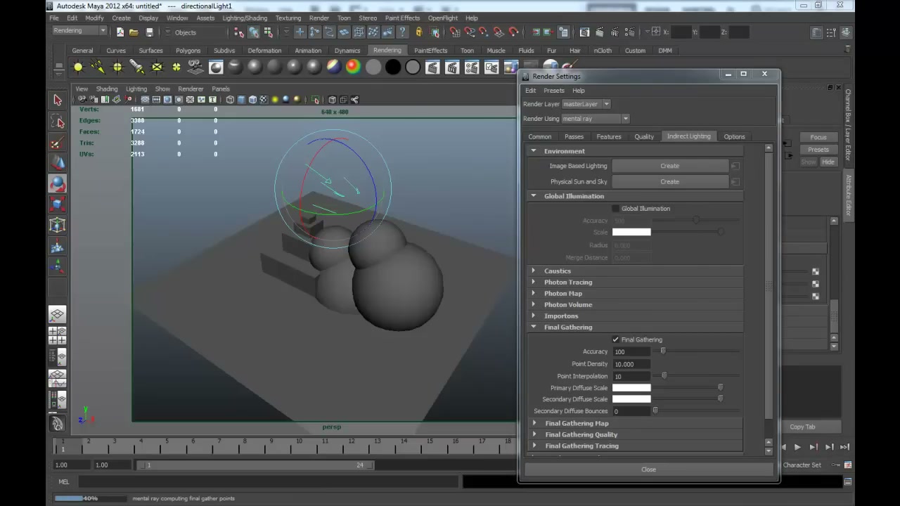 Maya Light Mapping - ภาพช่วงเริ่มต้นของบทเรียน ใช้ดูบริบทของโปรเจกต์และหน้าจอโปรแกรมก่อนลงมือทำ
