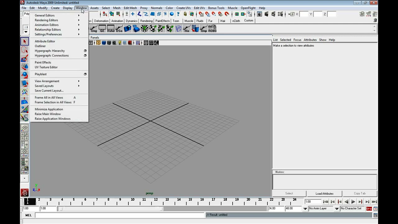 MESISE STUDIO - giant storm สร้างคลื่นทะเลรุนแรง MAYA - ภาพช่วงเริ่มต้นของบทเรียน ใช้ดูบริบทของโปรเจกต์และหน้าจอโปรแกรมก่อนลงมือทำ