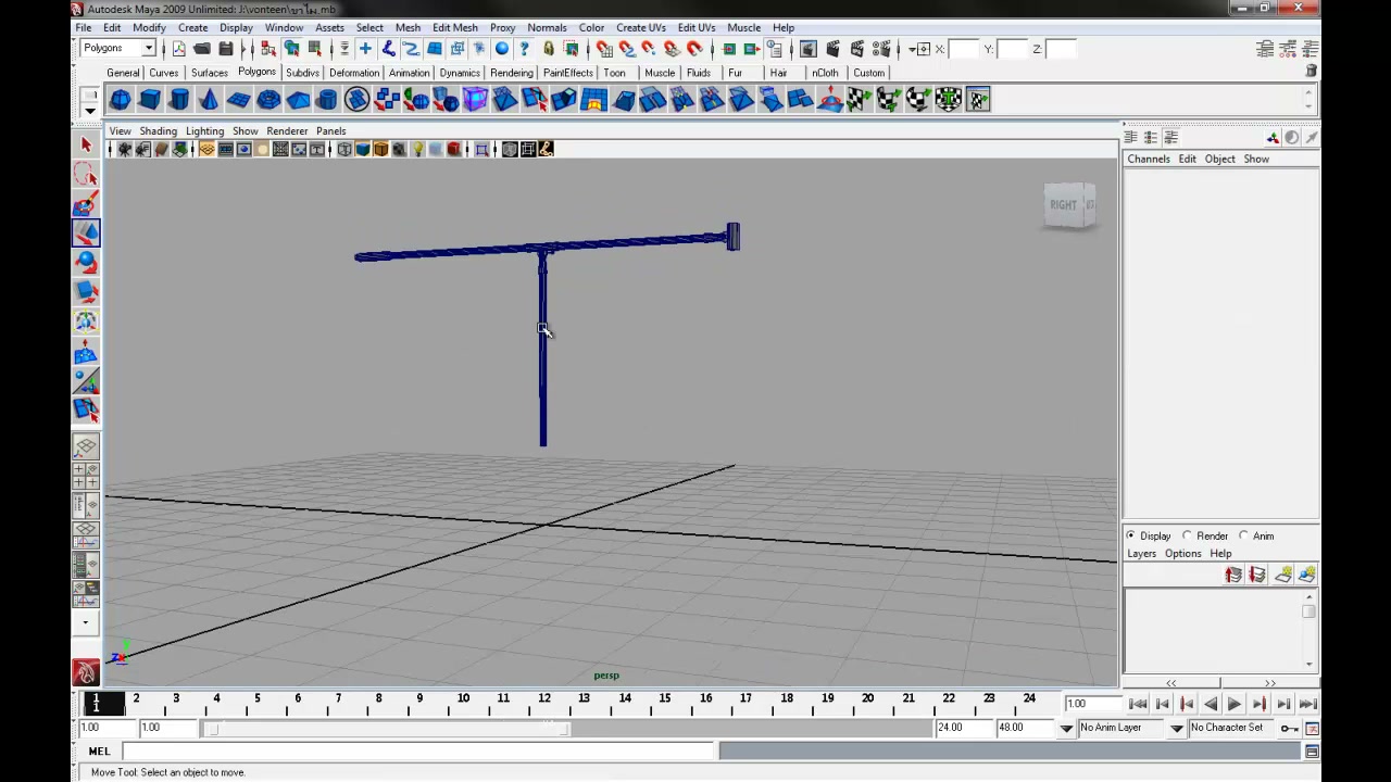 MESISE STUDIO MAYA BASIC / สอนมายา Parent และ Limit 1/4 - ภาพช่วงเริ่มต้นของบทเรียน ใช้ดูบริบทของโปรเจกต์และหน้าจอโปรแกรมก่อนลงมือทำ