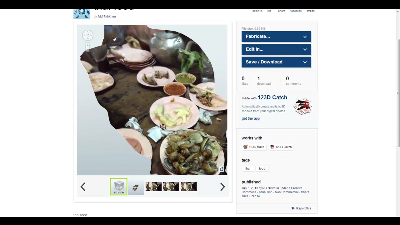 แนะนำโปรแกรม 123D - ภาพช่วงตรวจผลลัพธ์หรือเตรียมนำงานไปใช้งานต่อหลังทำตามขั้นตอนเสร็จ