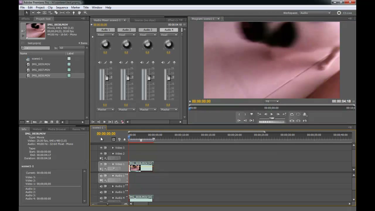 การเฟดวีดีโอใน Premiere Pro - ภาพช่วงเริ่มต้นของบทเรียน ใช้ดูบริบทของโปรเจกต์และหน้าจอโปรแกรมก่อนลงมือทำ