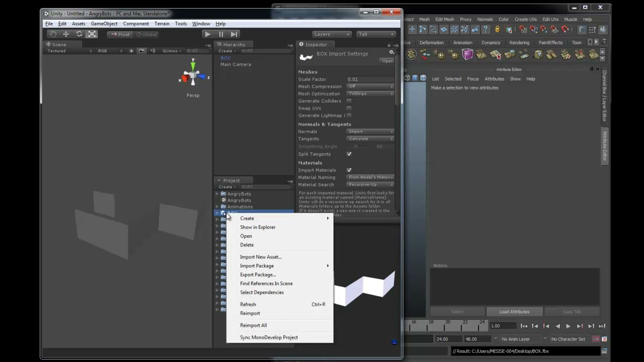 เฟสหายไป face disappeared (UNITY3D) - ภาพประกอบช่วงลงมือทำขั้นตอนหลักของบทเรียน เพื่อให้เห็นเครื่องมือและตำแหน่งที่ใช้งาน