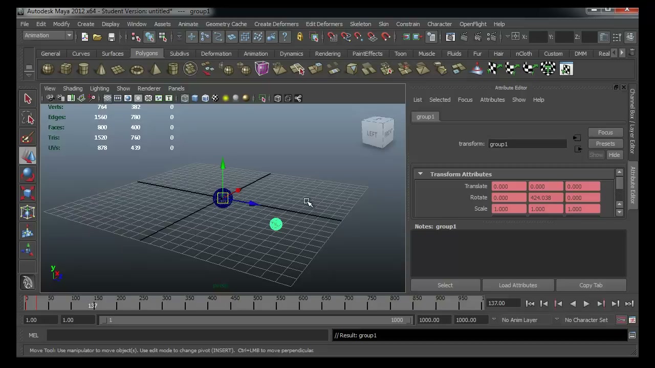 MAYA - Duplicate Special AND Graph Editor - ภาพช่วงเริ่มต้นของบทเรียน ใช้ดูบริบทของโปรเจกต์และหน้าจอโปรแกรมก่อนลงมือทำ