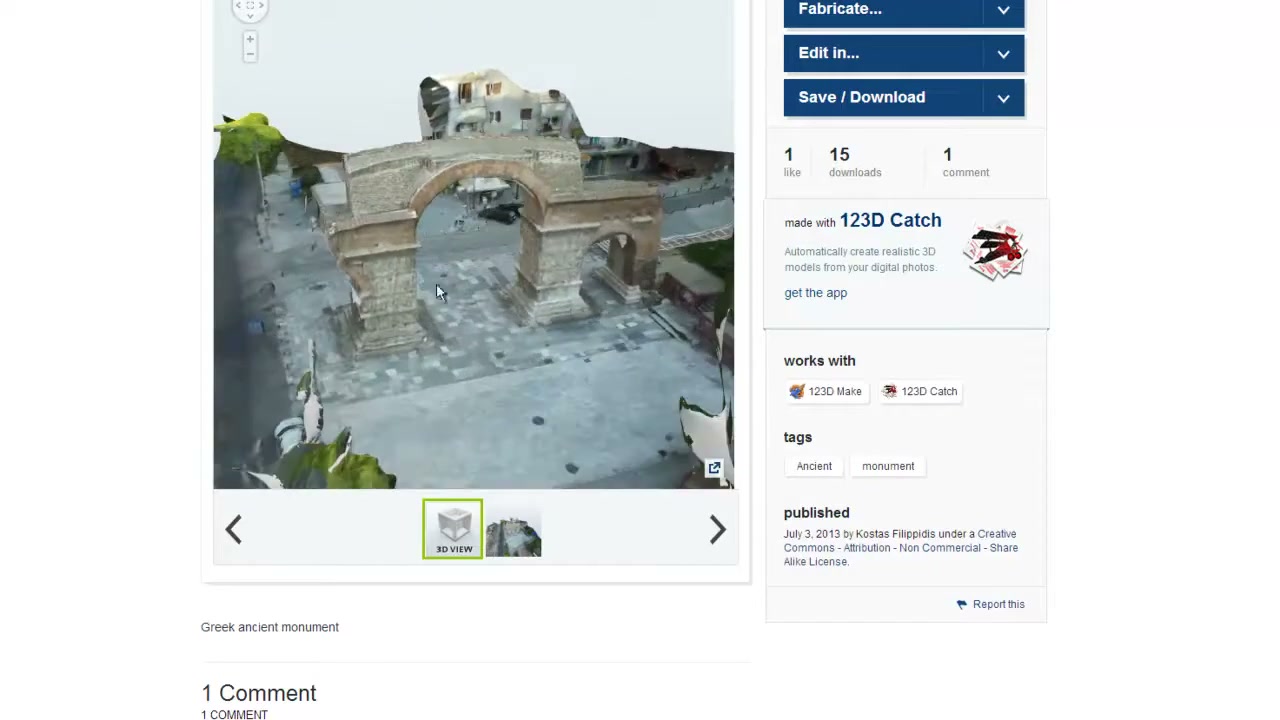 รีวิวเว็บไซต์ 123D - ภาพประกอบช่วงลงมือทำขั้นตอนหลักของบทเรียน เพื่อให้เห็นเครื่องมือและตำแหน่งที่ใช้งาน