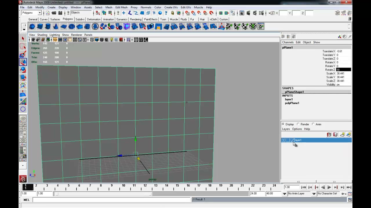 ทำไฟคริสมาสใน MAYA - ภาพช่วงเริ่มต้นของบทเรียน ใช้ดูบริบทของโปรเจกต์และหน้าจอโปรแกรมก่อนลงมือทำ