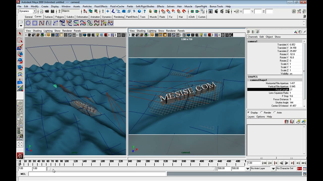 MESISE STUDIO ข้อความลอยบนคลื่นในมายา 4/5 - ภาพช่วงเริ่มต้นของบทเรียน ใช้ดูบริบทของโปรเจกต์และหน้าจอโปรแกรมก่อนลงมือทำ