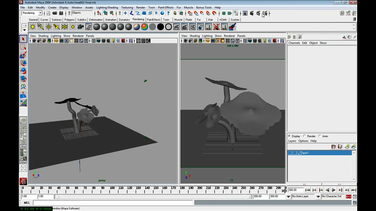 MESISE STUDIO render maya , set camera - ภาพช่วงเริ่มต้นของบทเรียน ใช้ดูบริบทของโปรเจกต์และหน้าจอโปรแกรมก่อนลงมือทำ