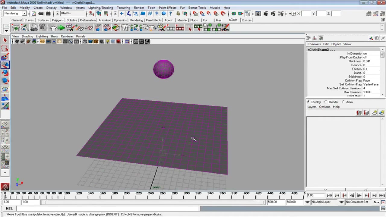 MESISE STUDIO - ทำผ้าขาดใน maya - ภาพช่วงเริ่มต้นของบทเรียน ใช้ดูบริบทของโปรเจกต์และหน้าจอโปรแกรมก่อนลงมือทำ
