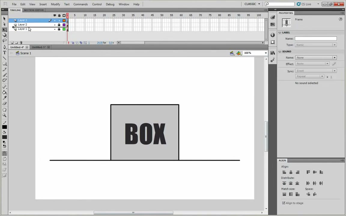 MESISE STUDIO - FLASH 2D ANIMATION - กล่้อง - ตัวอย่างหน้าจอระหว่างเตรียมงานหรือเลือกส่วนที่ต้องปรับแต่งในวิดีโอ