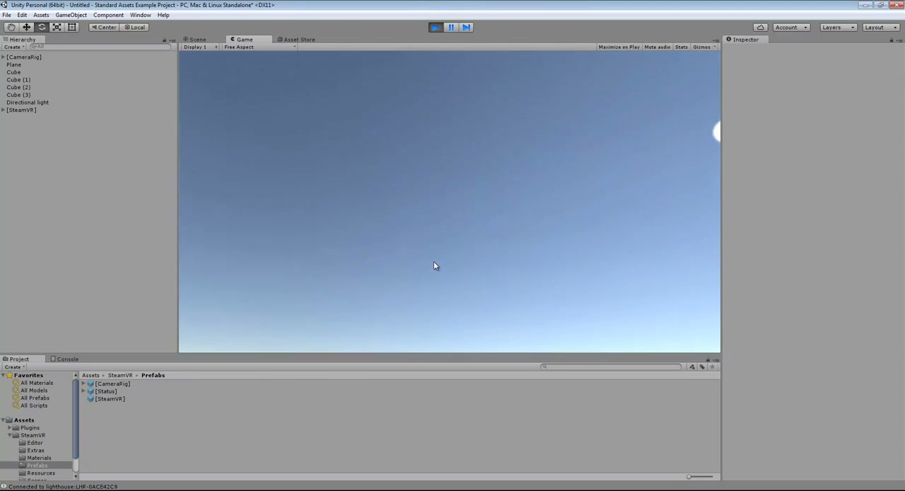 ทดลอง HTC VIVE กับ UNITY 3D - ภาพประกอบช่วงลงมือทำขั้นตอนหลักของบทเรียน เพื่อให้เห็นเครื่องมือและตำแหน่งที่ใช้งาน