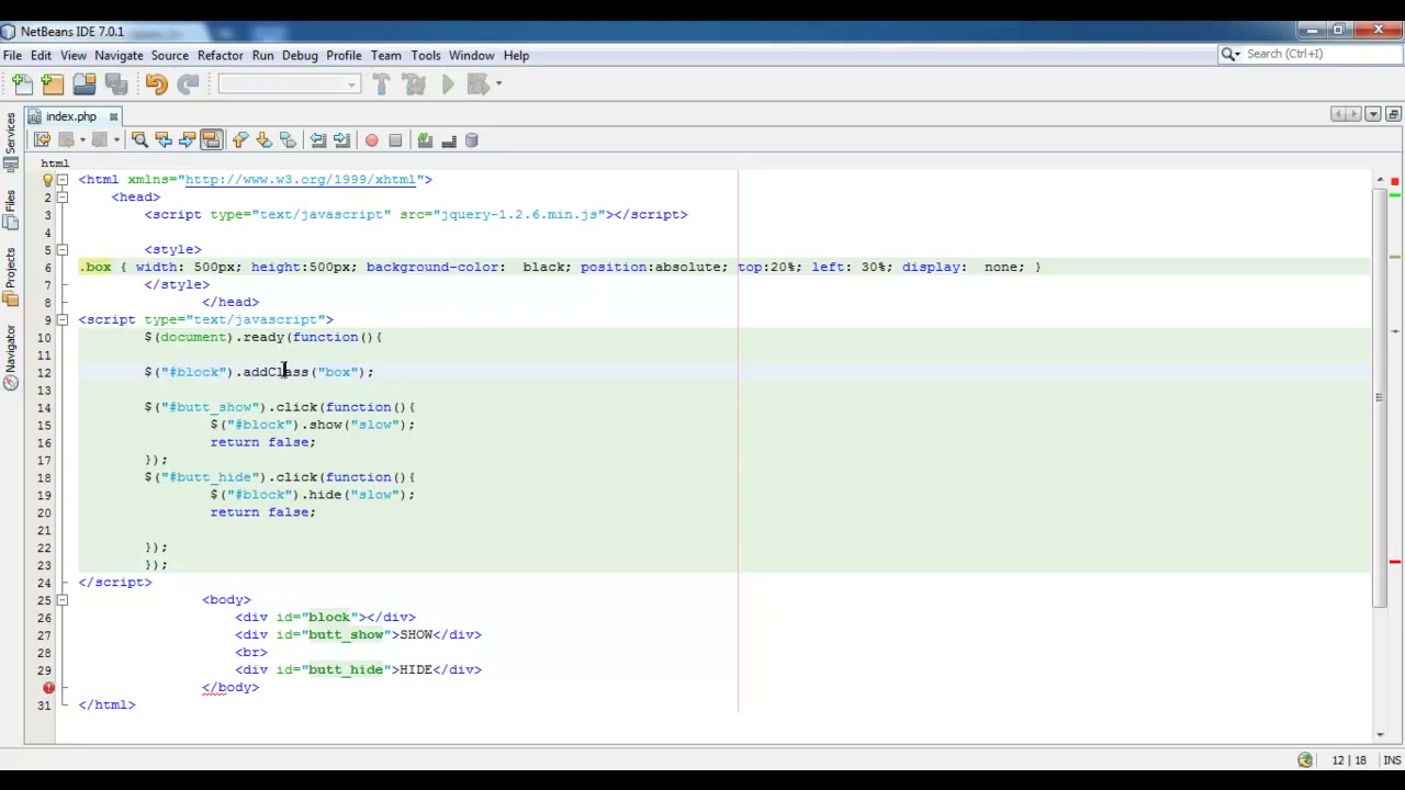 MESISE STUDIO - jquery basic 2 - ตัวอย่างหน้าจอระหว่างเตรียมงานหรือเลือกส่วนที่ต้องปรับแต่งในวิดีโอ