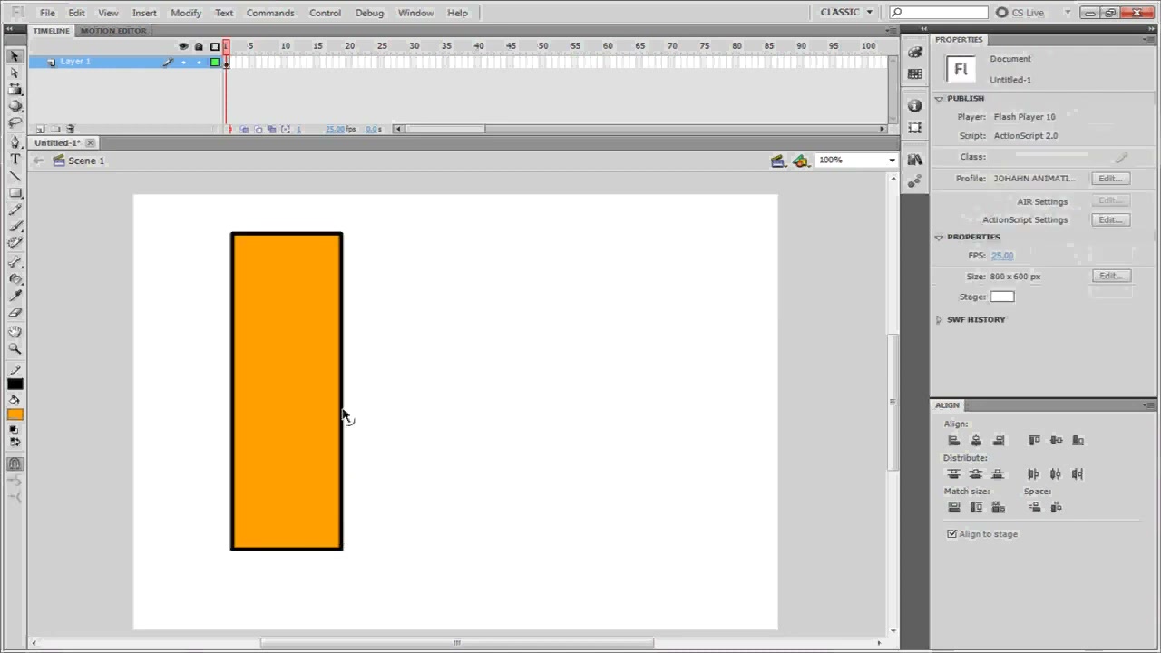 MESISE STUDIO - FLASH 2D BASIC 2 - 2/2 - ภาพช่วงเริ่มต้นของบทเรียน ใช้ดูบริบทของโปรเจกต์และหน้าจอโปรแกรมก่อนลงมือทำ