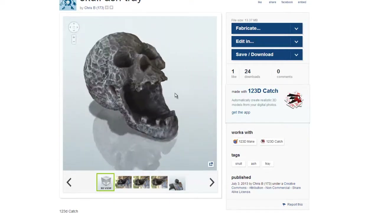 รีวิวเว็บไซต์ 123D - ภาพช่วงตรวจผลลัพธ์หรือเตรียมนำงานไปใช้งานต่อหลังทำตามขั้นตอนเสร็จ