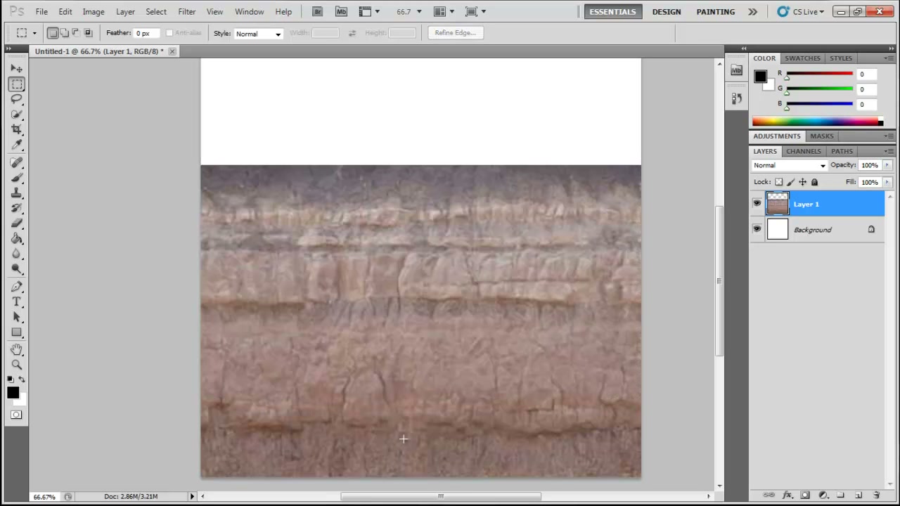 สอนมายา TEXTURE ในโปรแกรม Photoshop - ภาพช่วงเริ่มต้นของบทเรียน ใช้ดูบริบทของโปรเจกต์และหน้าจอโปรแกรมก่อนลงมือทำ