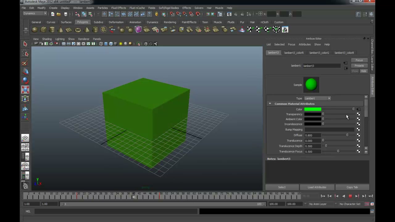 MESISE STUDIO - Hypershade เปลี่ยนสีในมายา - ภาพประกอบช่วงลงมือทำขั้นตอนหลักของบทเรียน เพื่อให้เห็นเครื่องมือและตำแหน่งที่ใช้งาน