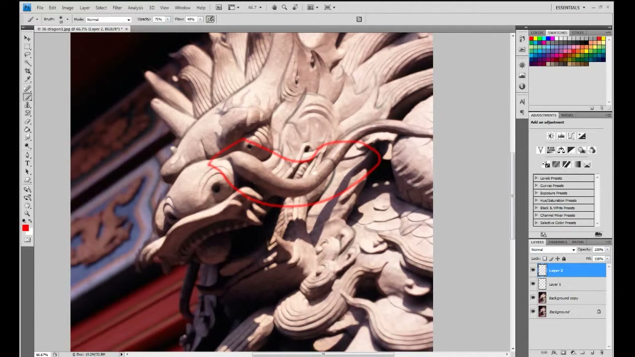 MESISE STUDIO - PHOTO PAINT 2/2 - ภาพช่วงเริ่มต้นของบทเรียน ใช้ดูบริบทของโปรเจกต์และหน้าจอโปรแกรมก่อนลงมือทำ
