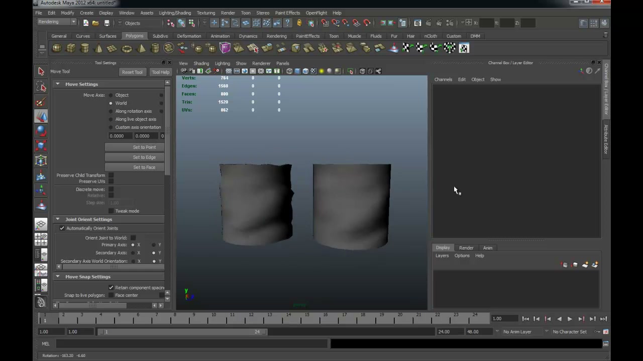Normal map in maya - ภาพช่วงตรวจผลลัพธ์หรือเตรียมนำงานไปใช้งานต่อหลังทำตามขั้นตอนเสร็จ