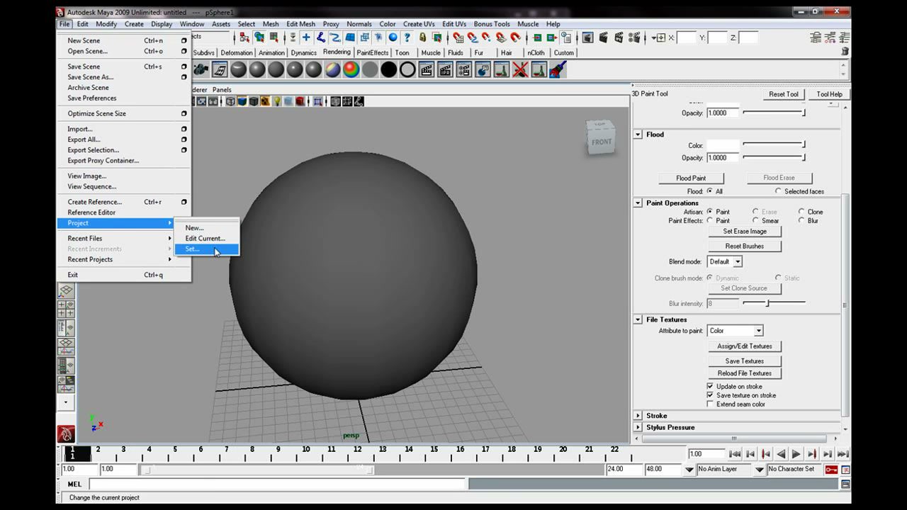 MESISE STUDIO - MAYA paint texture basic - ตัวอย่างหน้าจอระหว่างเตรียมงานหรือเลือกส่วนที่ต้องปรับแต่งในวิดีโอ