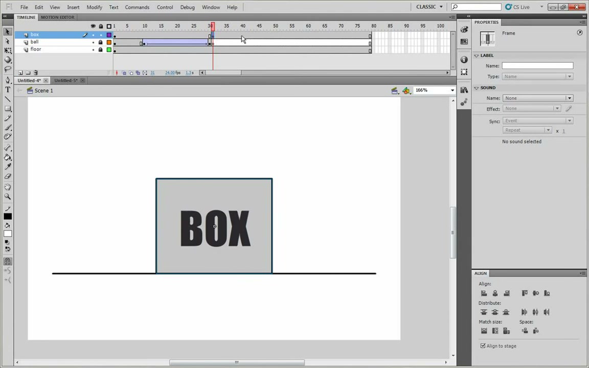 MESISE STUDIO - FLASH 2D ANIMATION - กล่้อง - ภาพประกอบช่วงลงมือทำขั้นตอนหลักของบทเรียน เพื่อให้เห็นเครื่องมือและตำแหน่งที่ใช้งาน