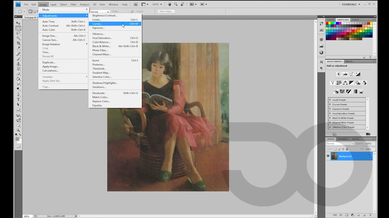 MESISE STUDIO - PHOTOSHOP Curve - ตัวอย่างหน้าจอระหว่างเตรียมงานหรือเลือกส่วนที่ต้องปรับแต่งในวิดีโอ