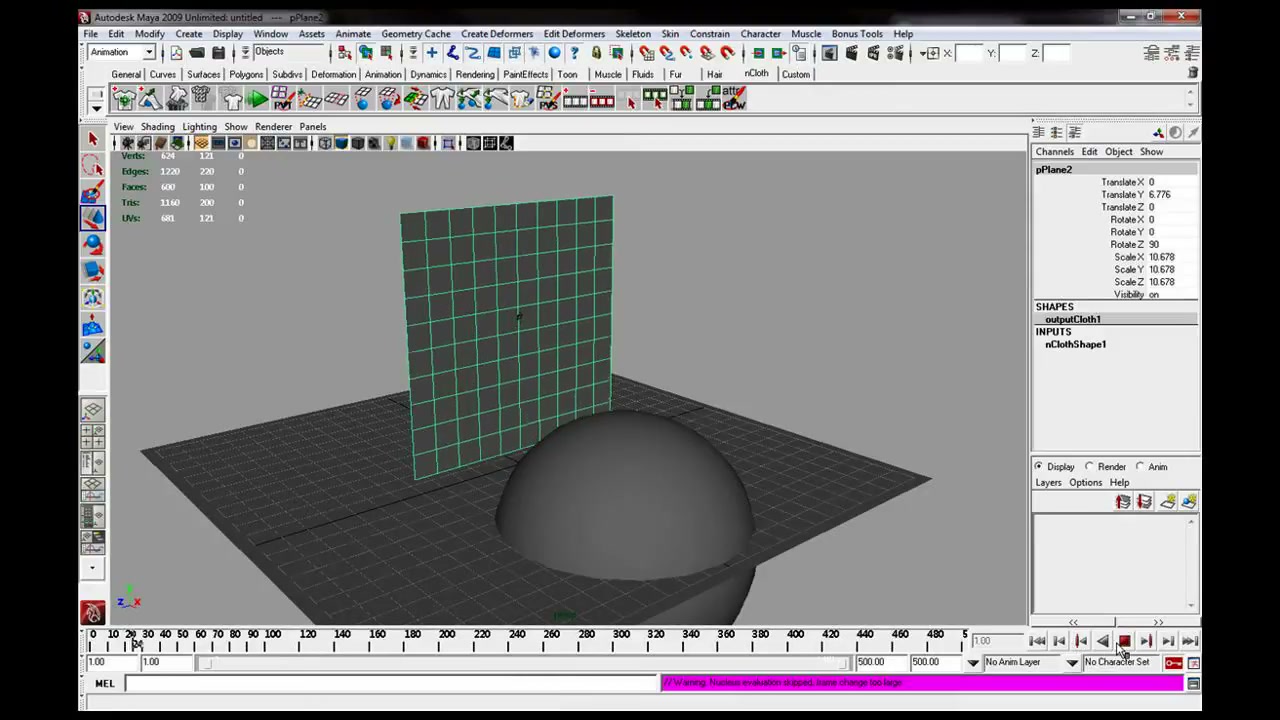 MESISE STUDIO ควบคุมผ้าให้เคลื่อนไหว MAYA - ตัวอย่างหน้าจอระหว่างเตรียมงานหรือเลือกส่วนที่ต้องปรับแต่งในวิดีโอ