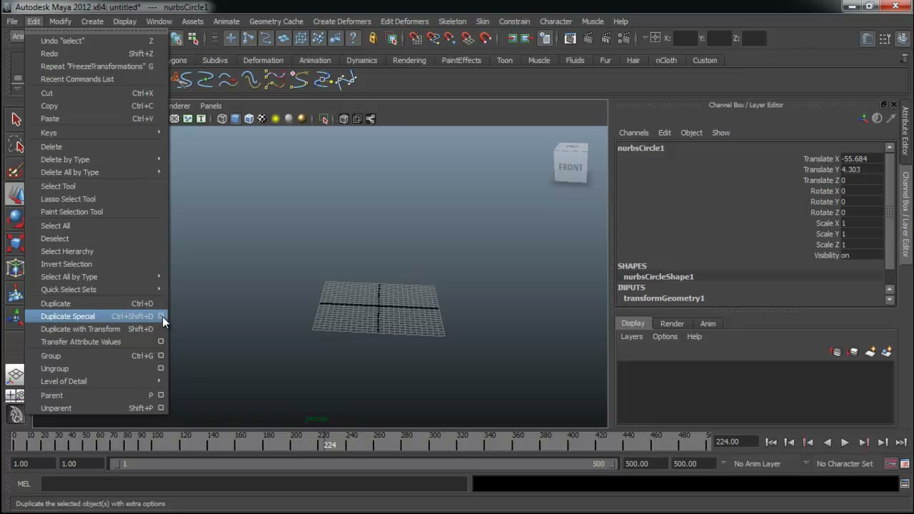 สอนมายา Duplicate input graph - ตัวอย่างหน้าจอระหว่างเตรียมงานหรือเลือกส่วนที่ต้องปรับแต่งในวิดีโอ
