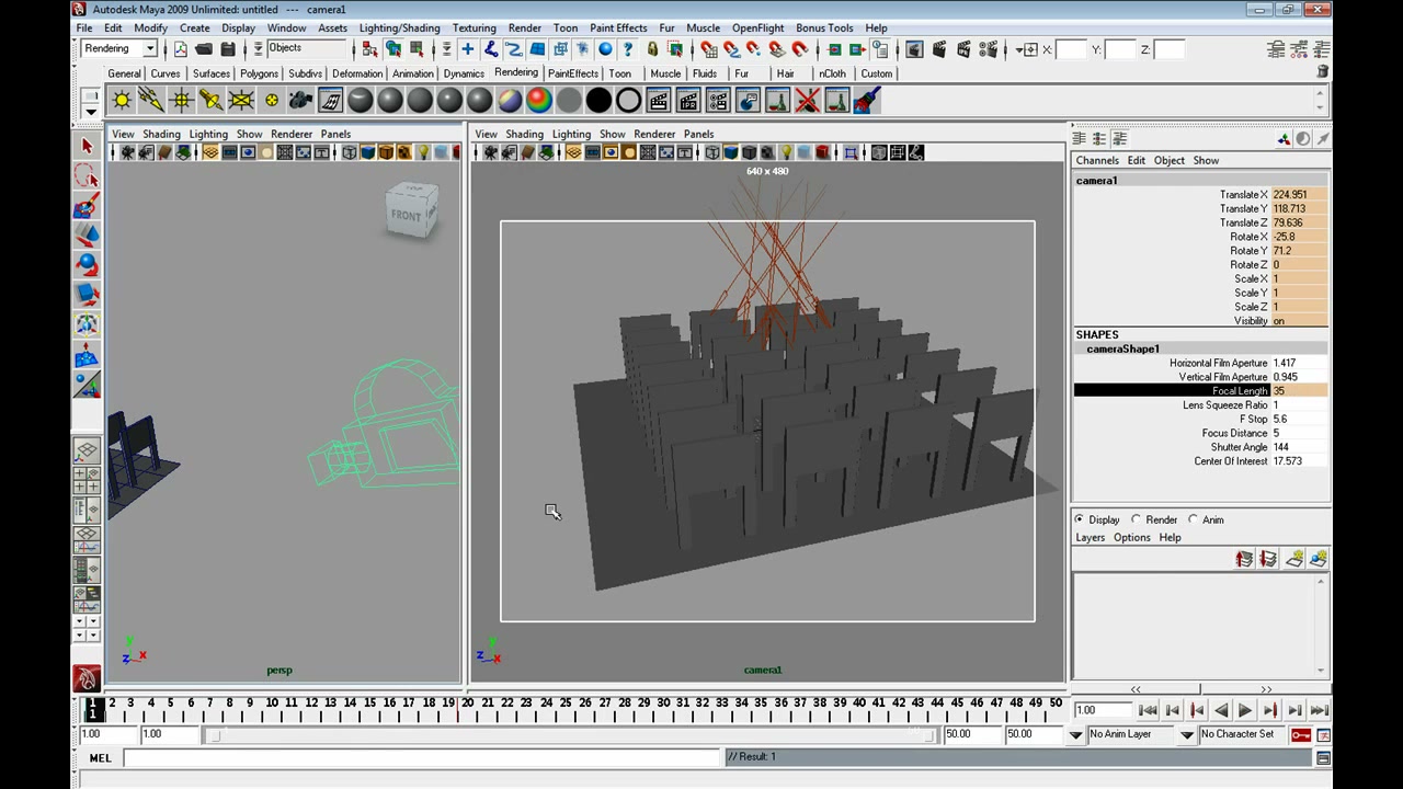 MESISE STUDIO CAMERA ZOOM MAYA - ภาพประกอบช่วงลงมือทำขั้นตอนหลักของบทเรียน เพื่อให้เห็นเครื่องมือและตำแหน่งที่ใช้งาน