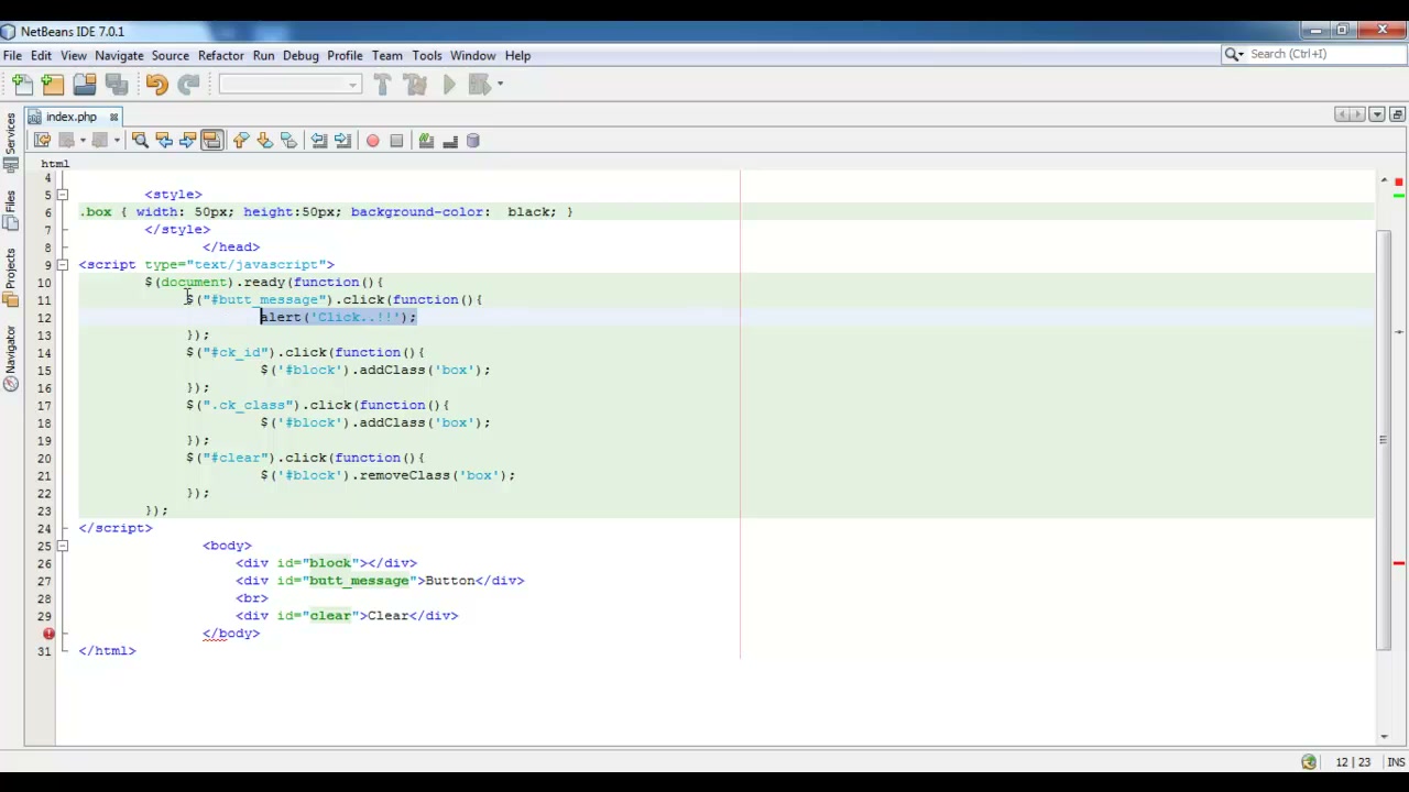 MESISE STUDIO - jquery basic 1 - ตัวอย่างหน้าจอระหว่างเตรียมงานหรือเลือกส่วนที่ต้องปรับแต่งในวิดีโอ