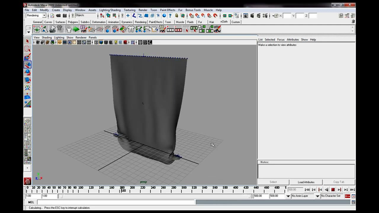 MESISE STUDIO ทำผ้าขาดโดยวัตถุ MAYA - ตัวอย่างหน้าจอระหว่างเตรียมงานหรือเลือกส่วนที่ต้องปรับแต่งในวิดีโอ