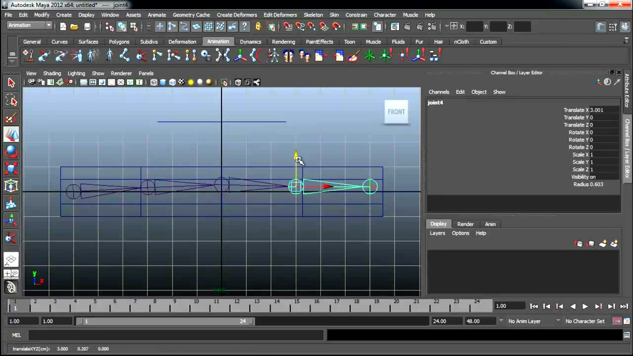 สอนมายา Poel vector MAYA 2012 - ตัวอย่างหน้าจอระหว่างเตรียมงานหรือเลือกส่วนที่ต้องปรับแต่งในวิดีโอ