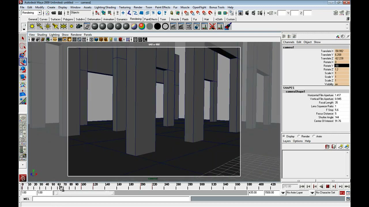 MESISE STUDIO BASIC CAMERA MAYA - ภาพช่วงเริ่มต้นของบทเรียน ใช้ดูบริบทของโปรเจกต์และหน้าจอโปรแกรมก่อนลงมือทำ