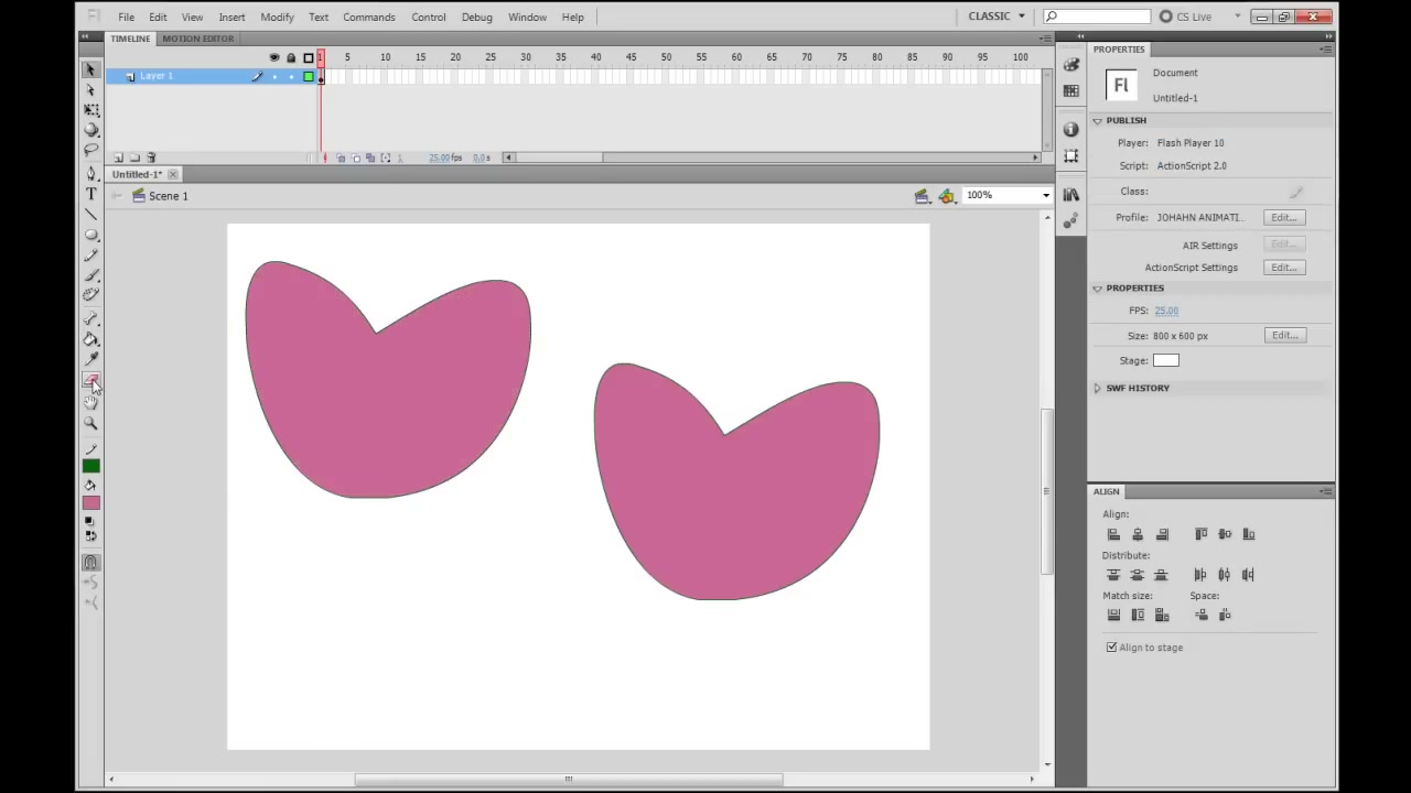 MESISE STUDIO - FLASH 2D BASIC 2/2 - ภาพประกอบช่วงลงมือทำขั้นตอนหลักของบทเรียน เพื่อให้เห็นเครื่องมือและตำแหน่งที่ใช้งาน