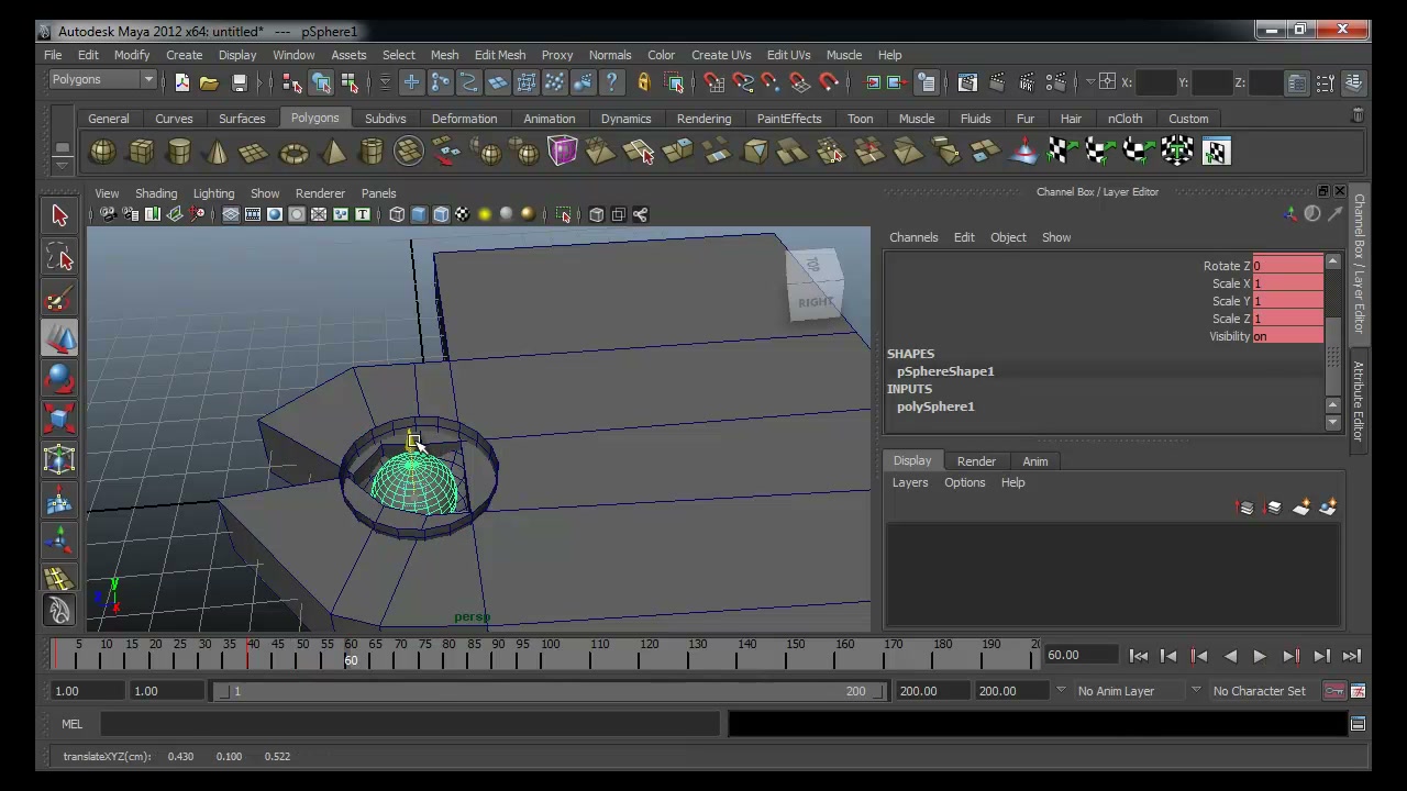 สอนมายา animation Vertex - ภาพช่วงตรวจผลลัพธ์หรือเตรียมนำงานไปใช้งานต่อหลังทำตามขั้นตอนเสร็จ