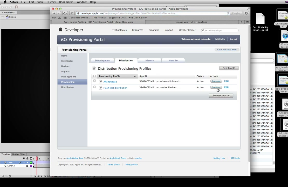 การสร้าง App ลง iPAD (Adobe air) - ตัวอย่างหน้าจอระหว่างเตรียมงานหรือเลือกส่วนที่ต้องปรับแต่งในวิดีโอ