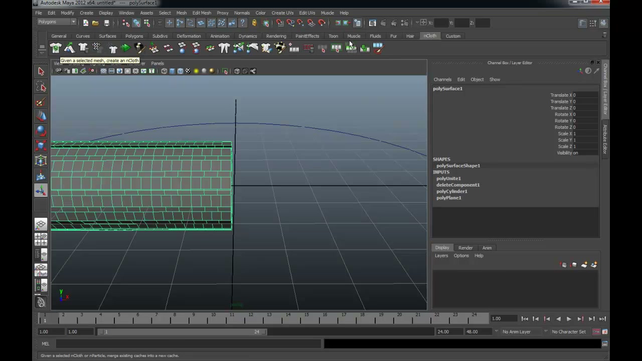 MESISE STUDIO -ใช้ nColth ทำดวงวิญญาณ - ภาพช่วงเริ่มต้นของบทเรียน ใช้ดูบริบทของโปรเจกต์และหน้าจอโปรแกรมก่อนลงมือทำ