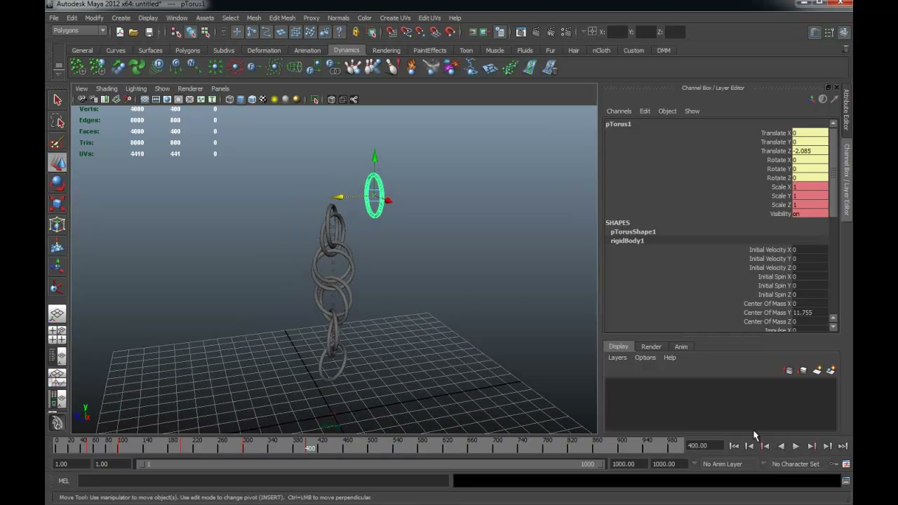 MESISE STUDIO สอนทำโซ่ด้วยโปรแกรมมายา - ภาพประกอบช่วงลงมือทำขั้นตอนหลักของบทเรียน เพื่อให้เห็นเครื่องมือและตำแหน่งที่ใช้งาน
