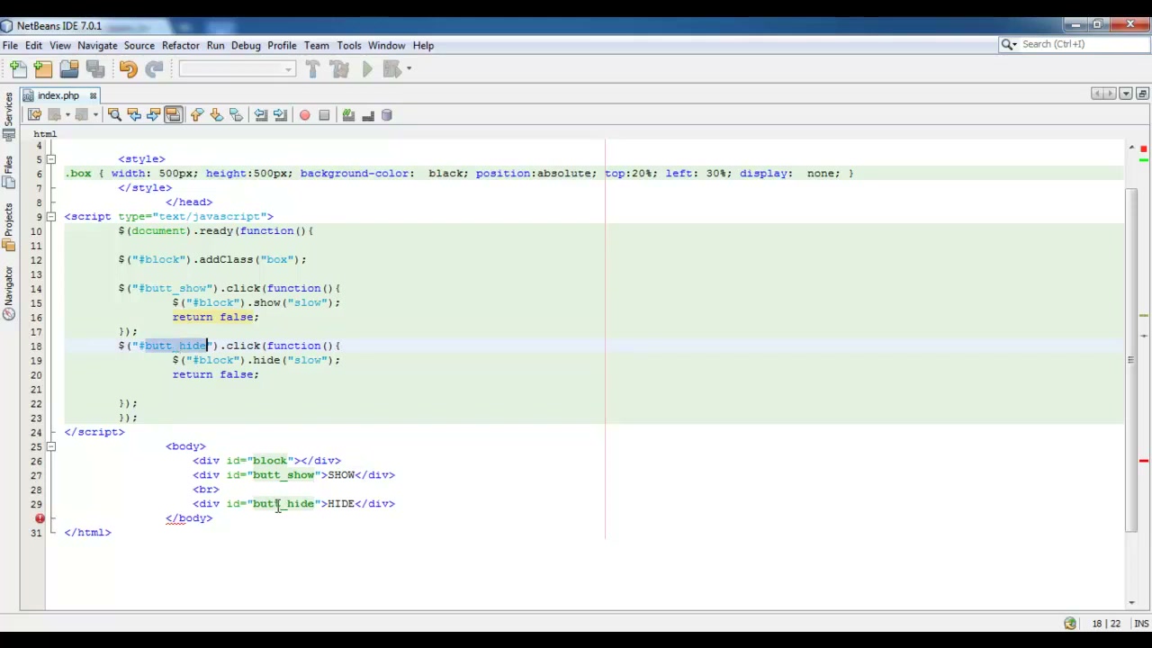 MESISE STUDIO - jquery basic 2 - ภาพช่วงตรวจผลลัพธ์หรือเตรียมนำงานไปใช้งานต่อหลังทำตามขั้นตอนเสร็จ