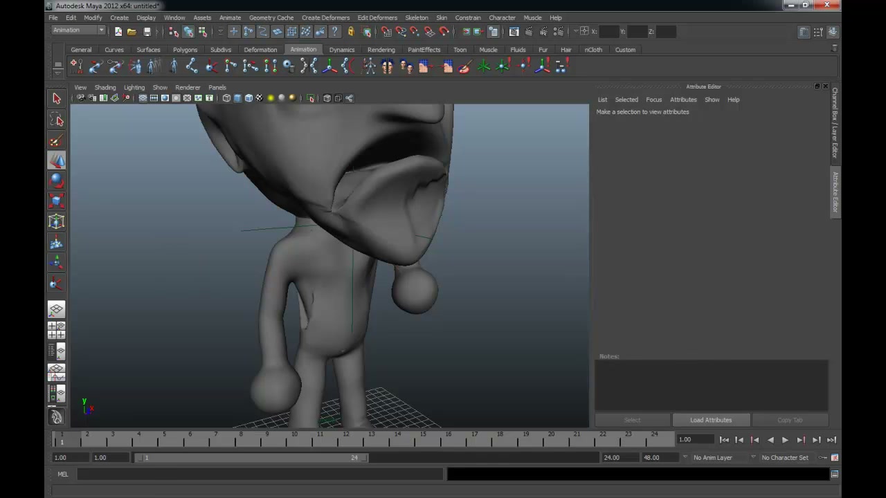 MESISE STUDIO - แก้ปัญหาใส่ IK ไม่ไำด้ในมายา 2012 - ภาพช่วงตรวจผลลัพธ์หรือเตรียมนำงานไปใช้งานต่อหลังทำตามขั้นตอนเสร็จ