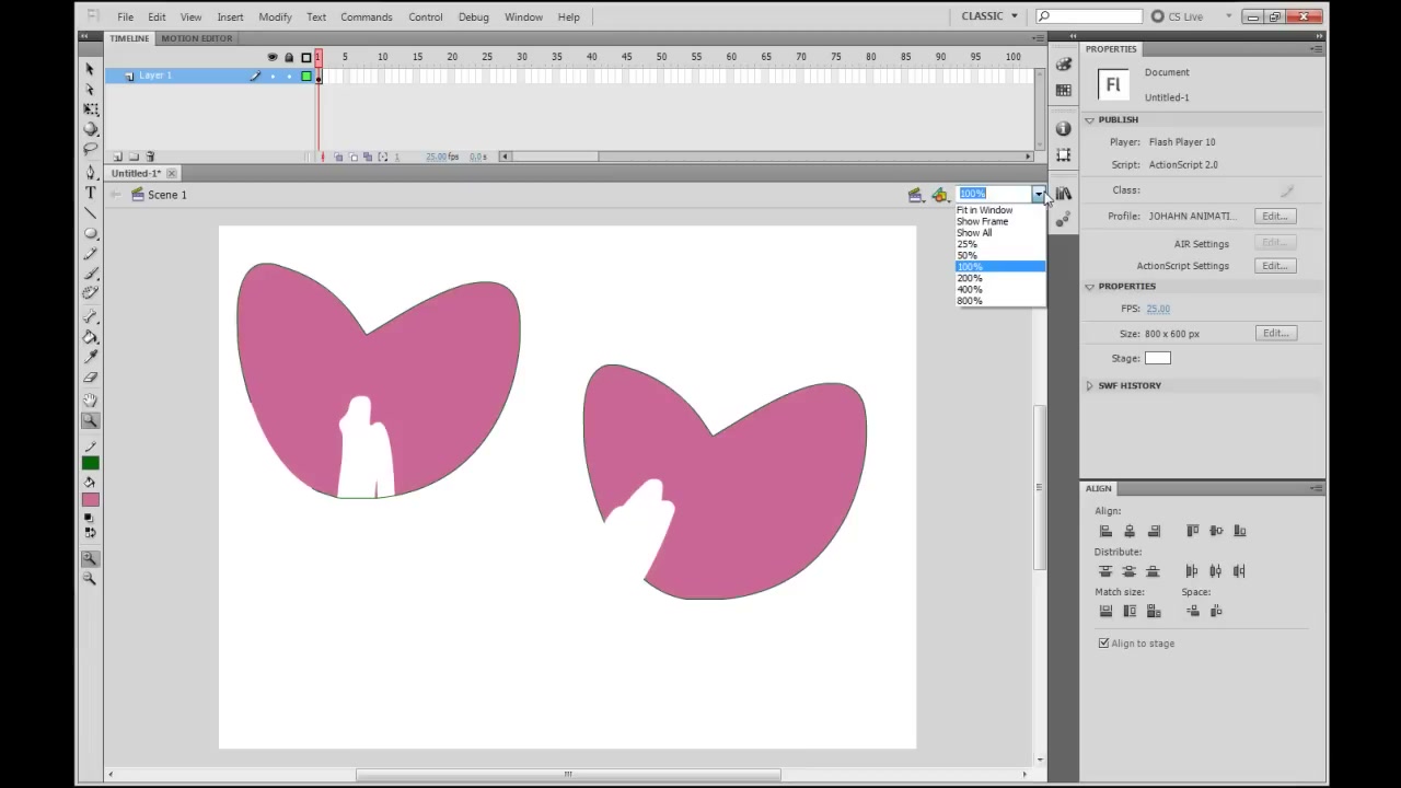 MESISE STUDIO - FLASH 2D BASIC 2/2 - ภาพช่วงตรวจผลลัพธ์หรือเตรียมนำงานไปใช้งานต่อหลังทำตามขั้นตอนเสร็จ