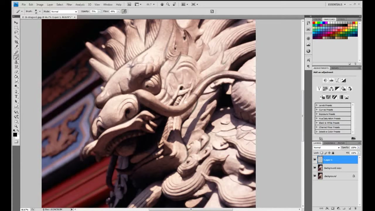 MESISE STUDIO - PHOTO PAINT 2/2 - ตัวอย่างหน้าจอระหว่างเตรียมงานหรือเลือกส่วนที่ต้องปรับแต่งในวิดีโอ