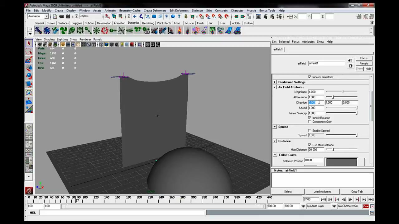 MESISE STUDIO ควบคุมผ้าให้เคลื่อนไหว MAYA - ภาพประกอบช่วงลงมือทำขั้นตอนหลักของบทเรียน เพื่อให้เห็นเครื่องมือและตำแหน่งที่ใช้งาน