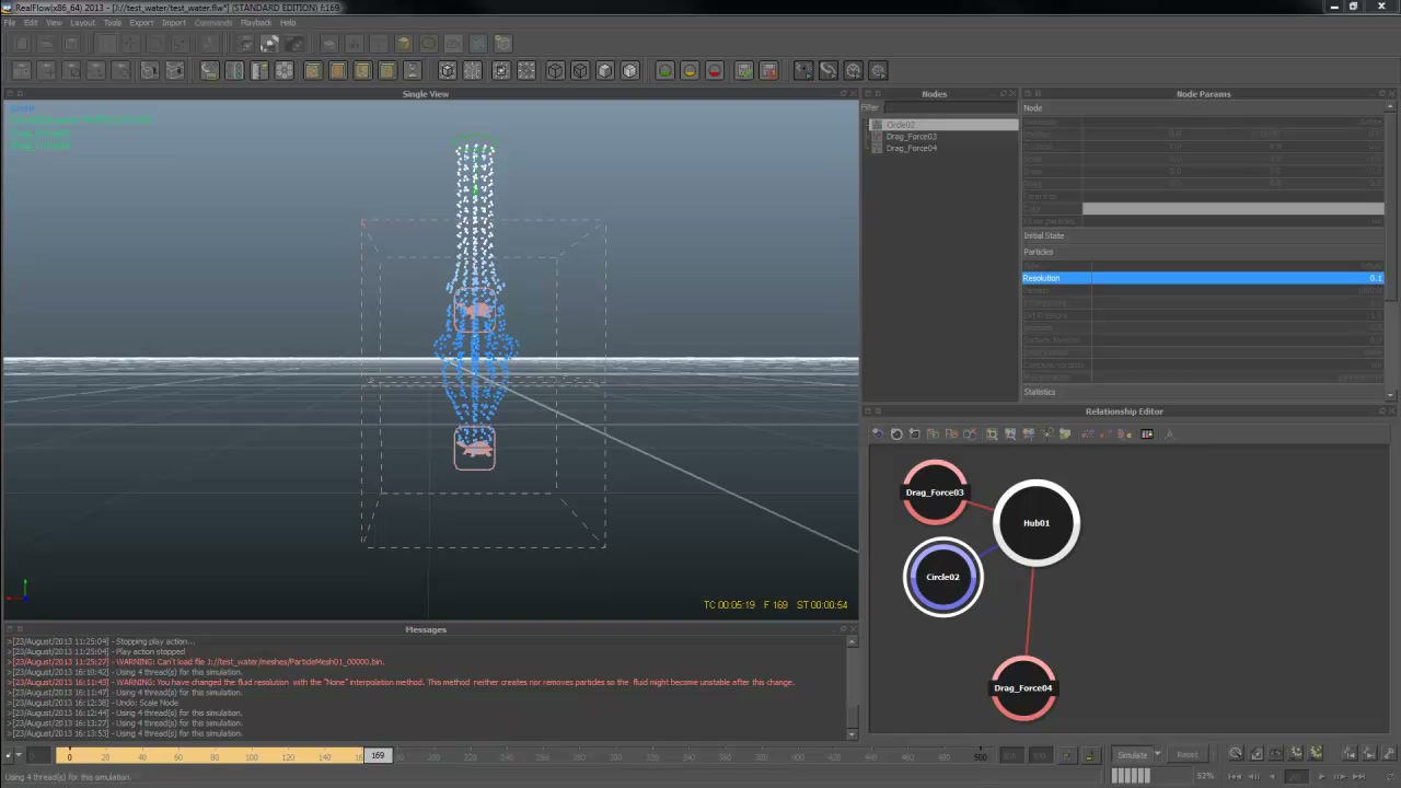 สอน Realflow Drag Force พื้นฐาน - ตัวอย่างหน้าจอระหว่างเตรียมงานหรือเลือกส่วนที่ต้องปรับแต่งในวิดีโอ
